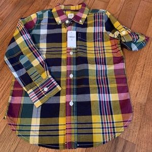 Gap Kids Boys Plaid Dress Shirt Size XS